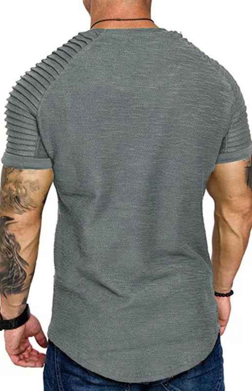 Men's Casual Poly Blend Ribbed Sleeve Tee | Sugarz Chique Boutique