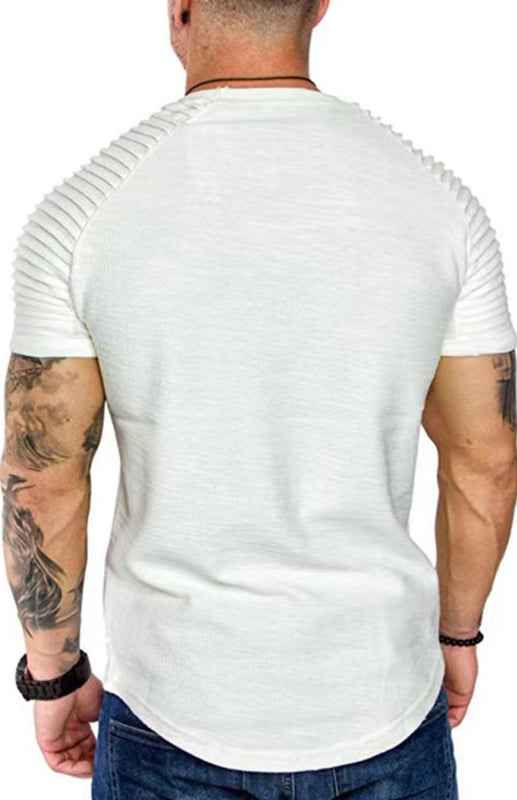 Men's Casual Poly Blend Ribbed Sleeve Tee | Sugarz Chique Boutique