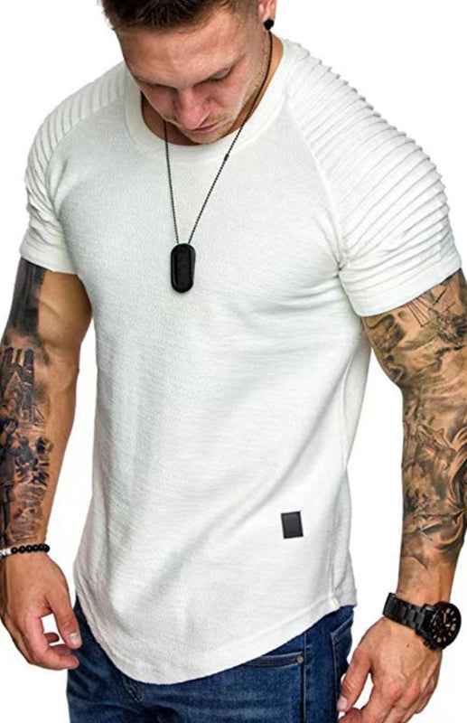 Men's Casual Poly Blend Ribbed Sleeve Tee | Sugarz Chique Boutique