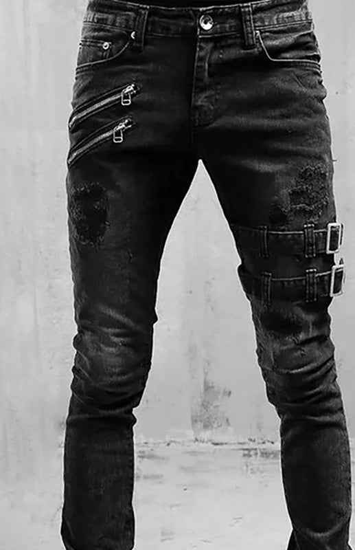 Classic Men's Cotton Blend Solid Denim Jeans with Slant Pockets | Sugarz Chique Boutique