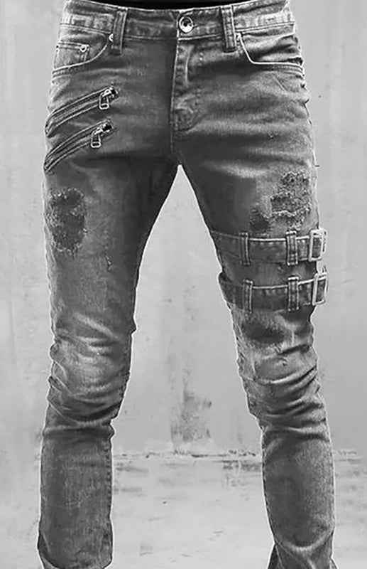 Classic Men's Cotton Blend Solid Denim Jeans with Slant Pockets | Sugarz Chique Boutique