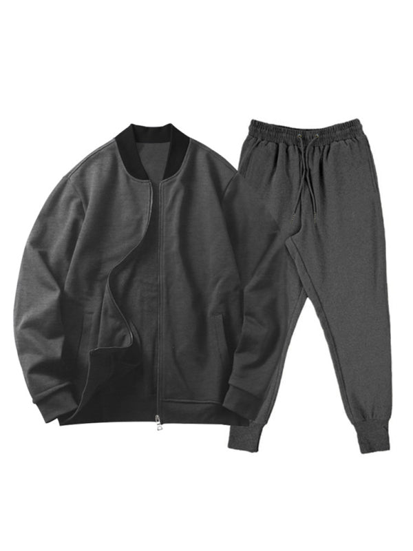 Men's new casual solid color baseball collar jacket suit | Sugarz Chique Boutique
