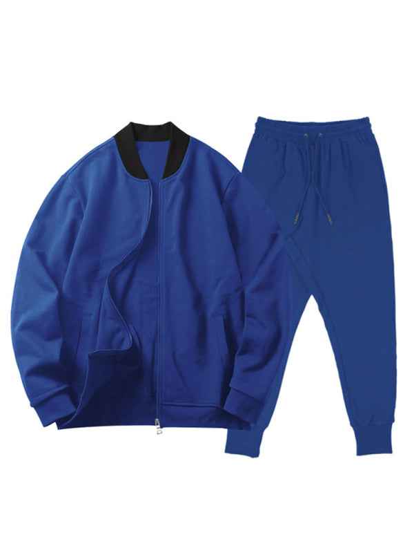 Men's new casual solid color baseball collar jacket suit | Sugarz Chique Boutique