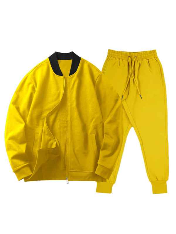 Men's new casual solid color baseball collar jacket suit | Sugarz Chique Boutique
