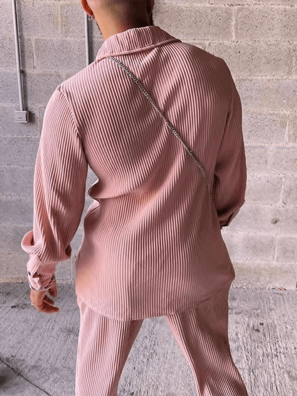 Men's Casual Loose Long Sleeve Corduroy Pants Suit | Sugarz Chique Boutique