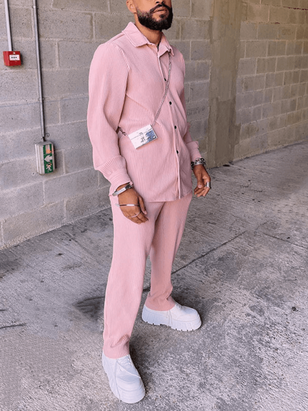 Men's Casual Loose Long Sleeve Corduroy Pants Suit | Sugarz Chique Boutique