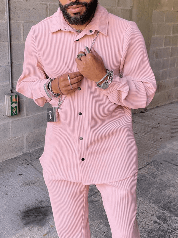 Men's Casual Loose Long Sleeve Corduroy Pants Suit | Sugarz Chique Boutique