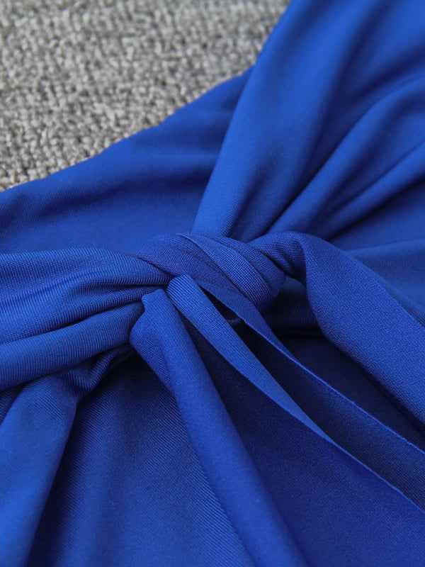 Women's Wrapped Breast Strap Sexy Hollow Side Slit Dress