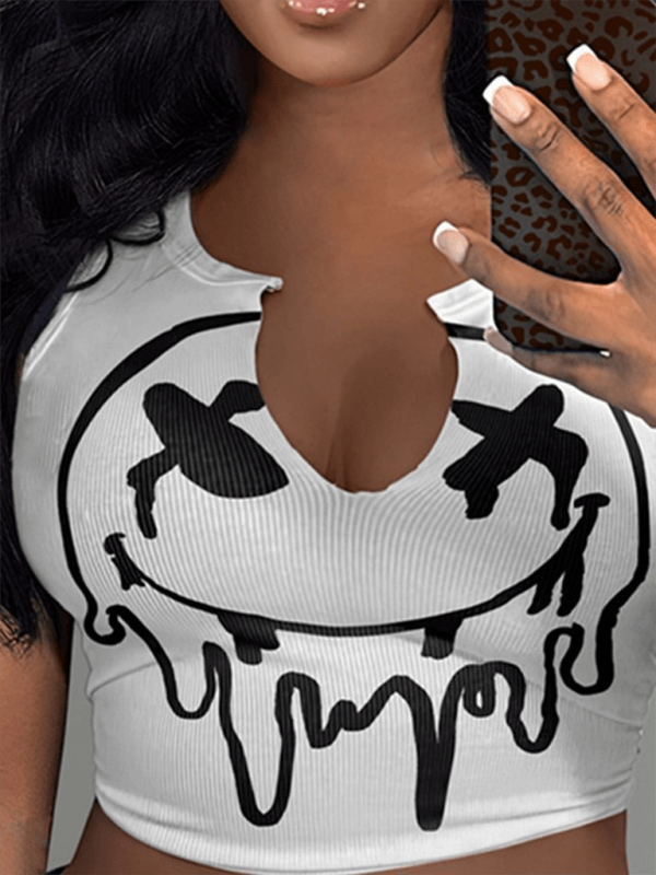 Women's Fashion Sexy Letter Printed T-shirt Sleeveless Vest U-neck Small Vest | Sugarz Chique Boutique