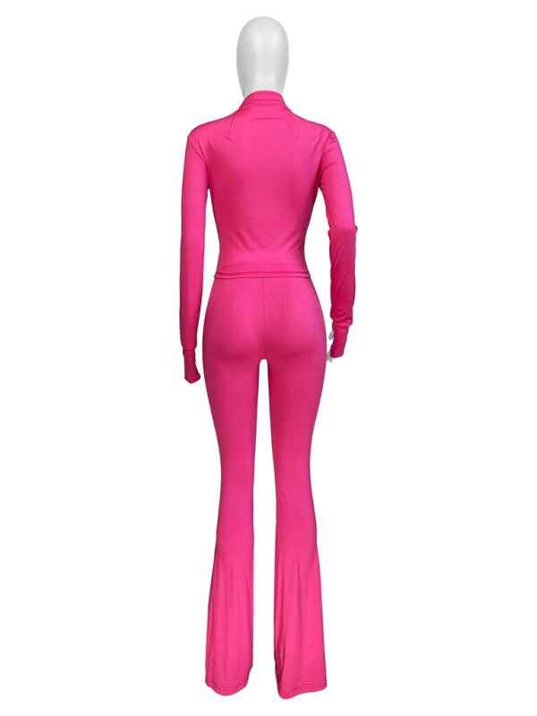 Sportswear for women Sexy tight-fitting long-sleeved, slightly flared two-piece suit | Sugarz Chique Boutique