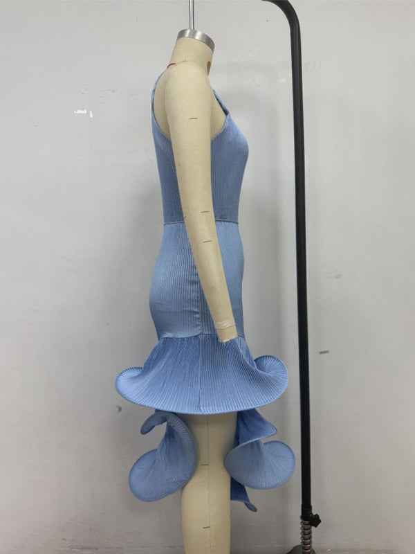 Sexy sleeveless dress with irregular ruffles | Sugarz Chique Boutique