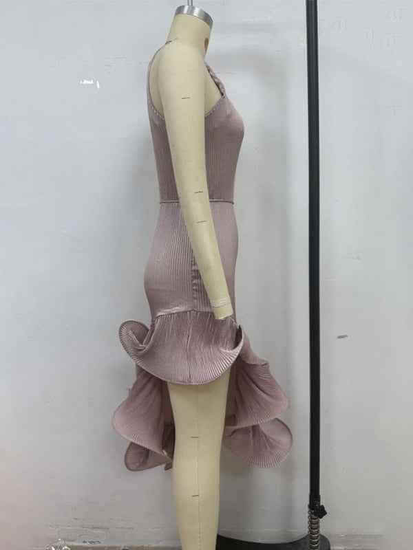 Sexy sleeveless dress with irregular ruffles | Sugarz Chique Boutique