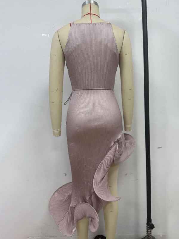 Sexy sleeveless dress with irregular ruffles | Sugarz Chique Boutique