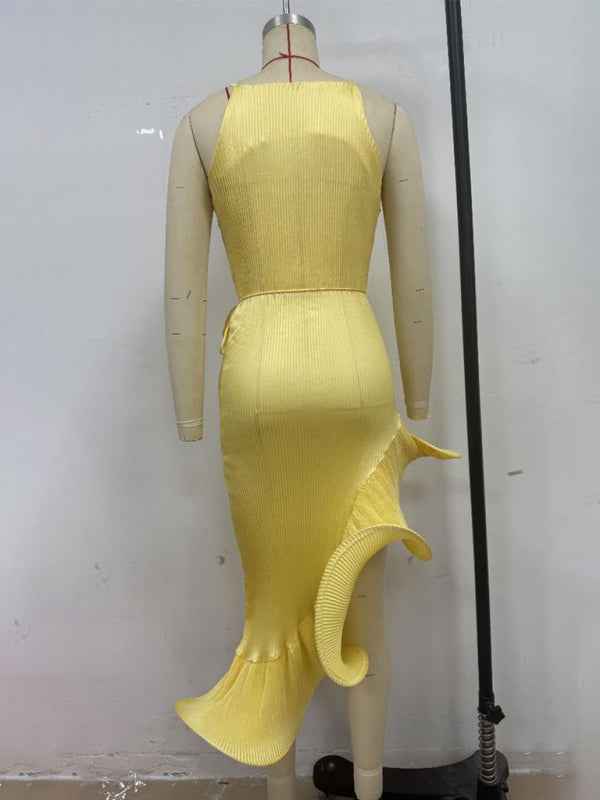 Sexy sleeveless dress with irregular ruffles | Sugarz Chique Boutique