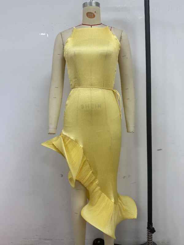 Sexy sleeveless dress with irregular ruffles | Sugarz Chique Boutique