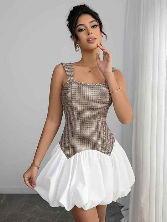 Houndstooth stretch slim short jumper dress | Sugarz Chique Boutique