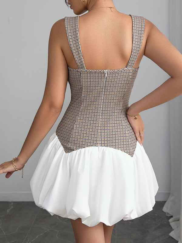 Houndstooth stretch slim short jumper dress | Sugarz Chique Boutique