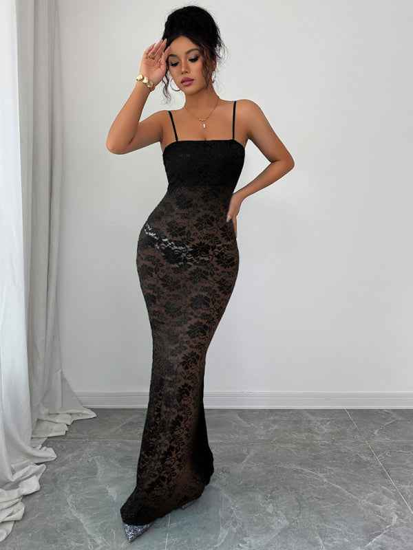 suspender hollow dress | Sugarz Chique Boutique