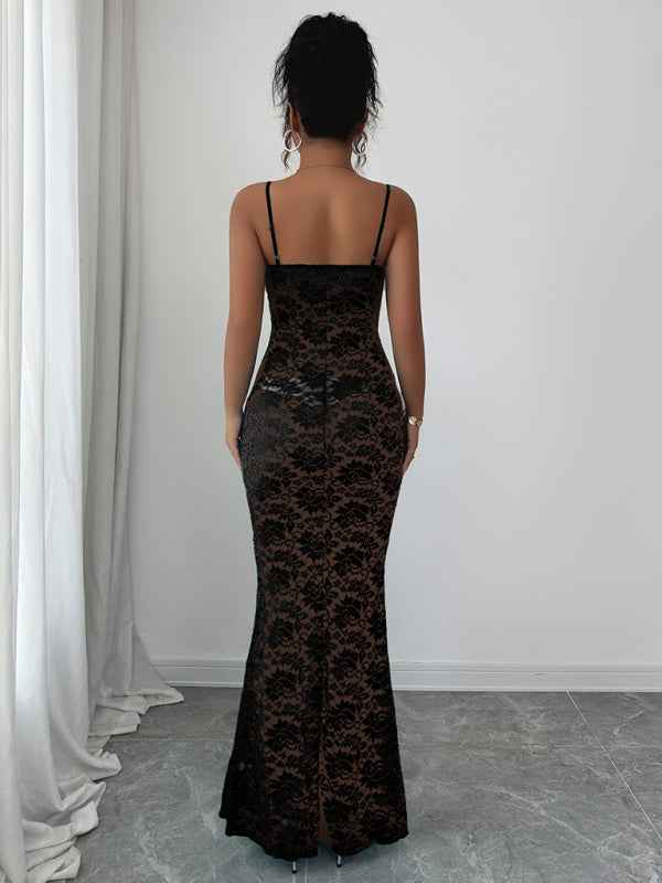 suspender hollow dress | Sugarz Chique Boutique