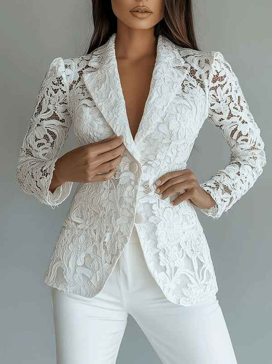Elegant suit jacket with cutout petals | Sugarz Chique Boutique
