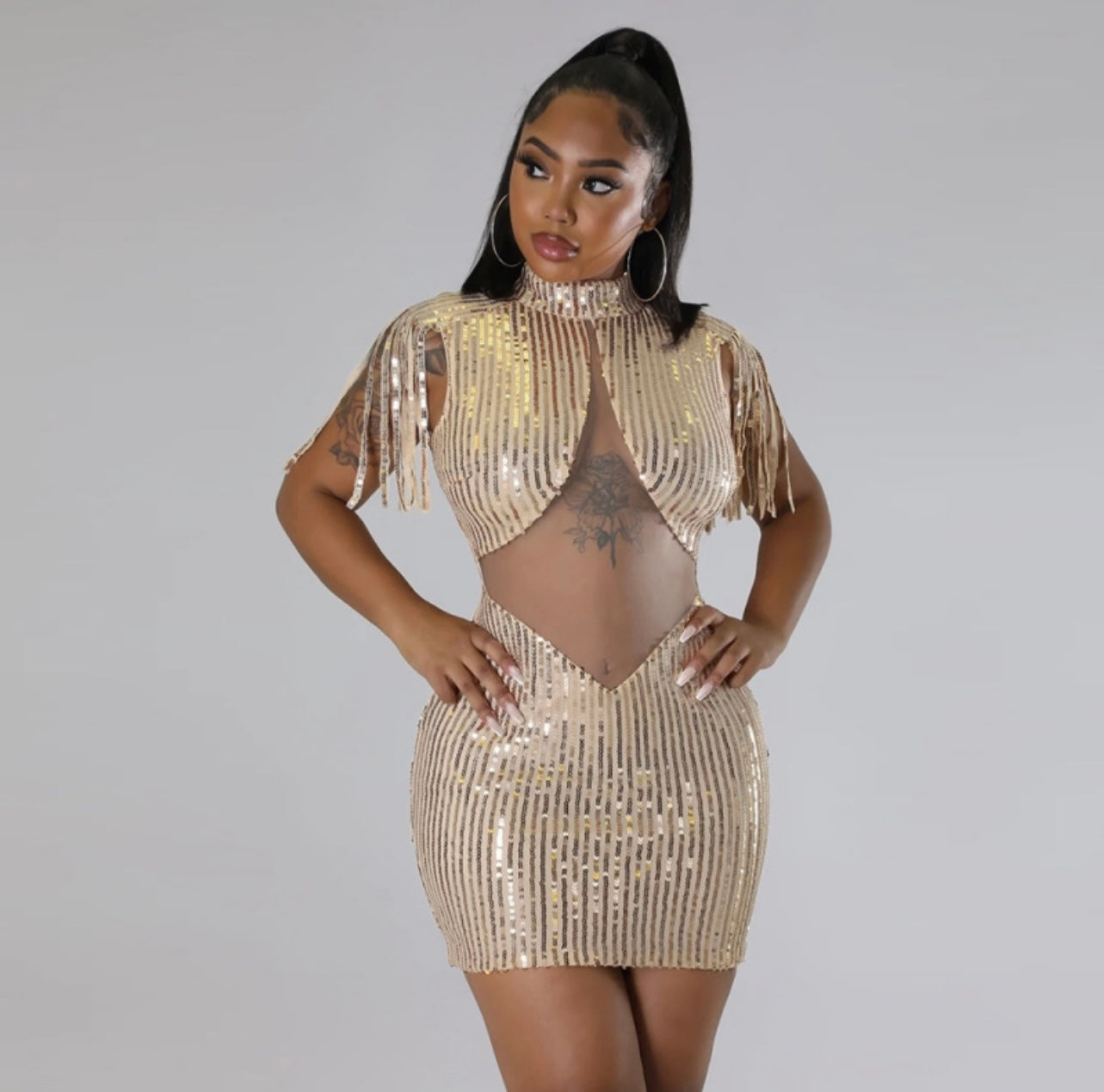 Too Sexy Cut-out Sequins Mini-dress