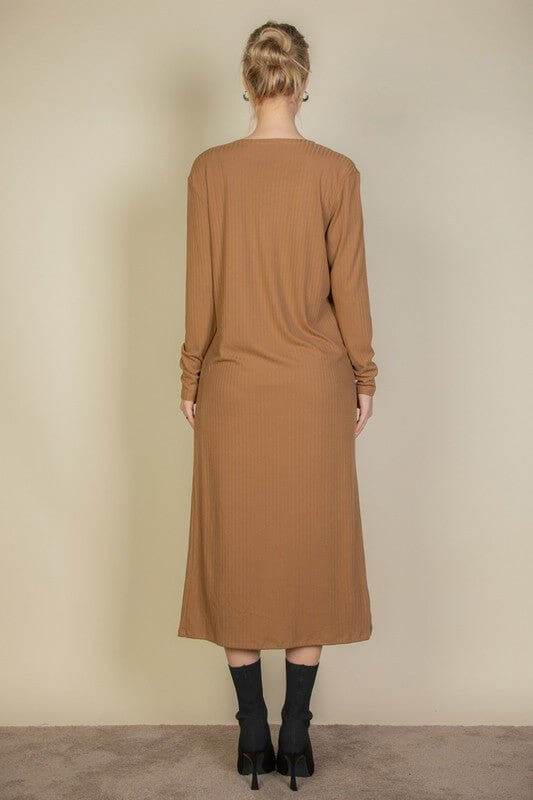 Ribbed Cardigan & Cami Midi Bodycon Dress - Sugarz Chique Boutique