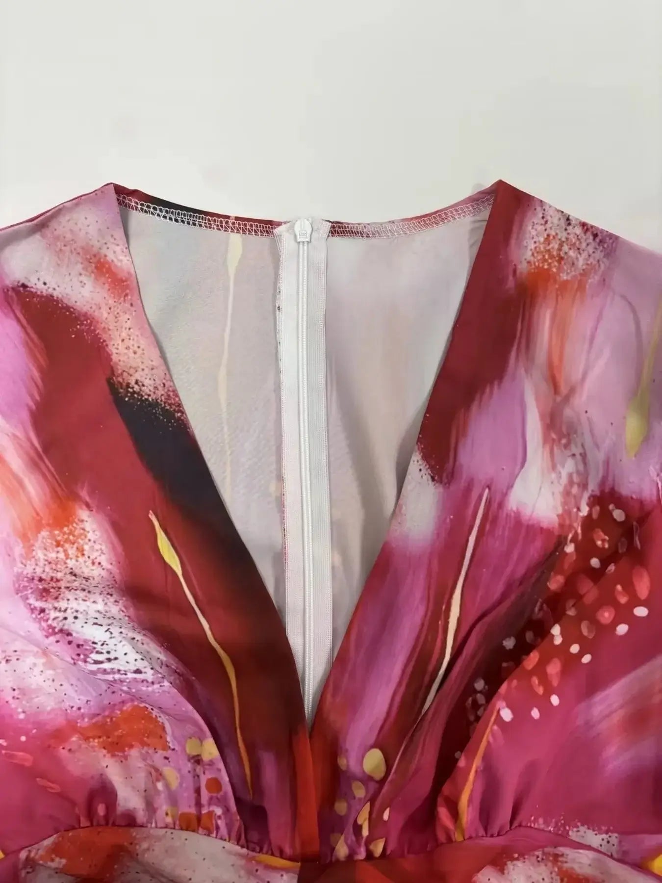 Ruched Front V - Neck Long Sleeve Maxi Dress - Sugarz Chique Boutique