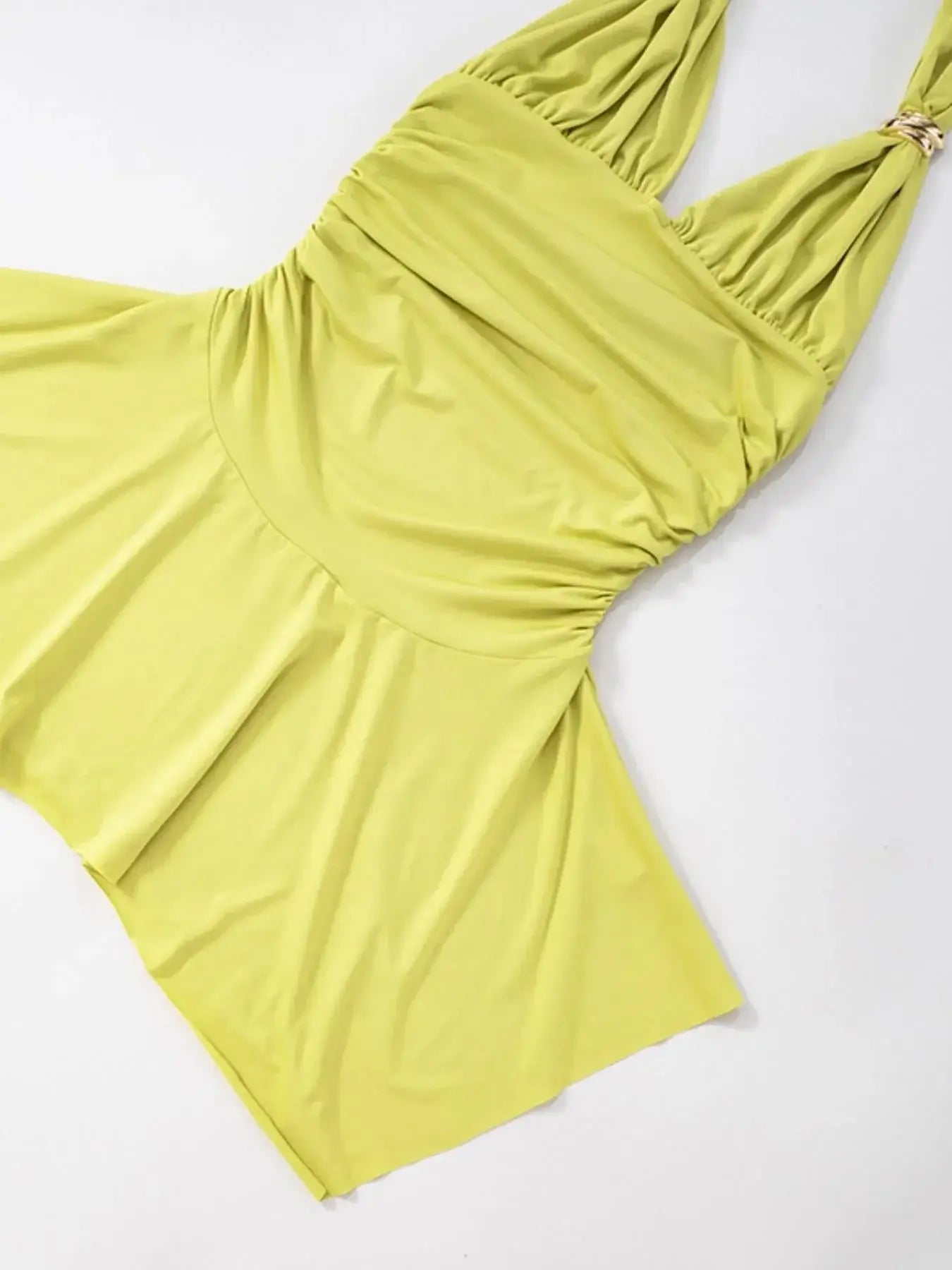 Ruched Halter Neck Bodycon Mini Dress - Sugarz Chique Boutique