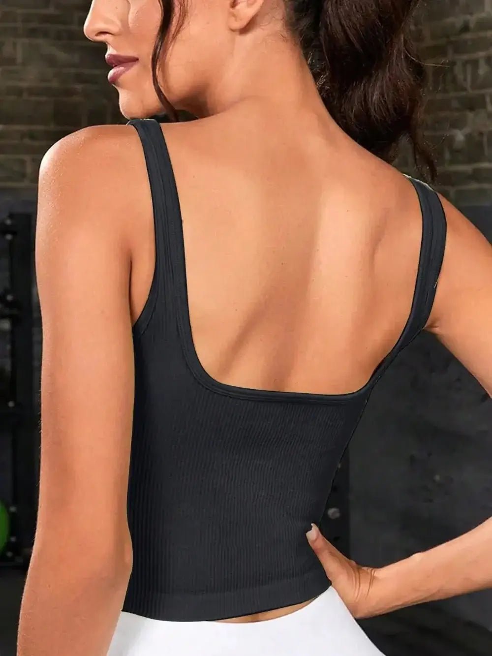 Sweetheart Neck Cropped Active Tank - Sugarz Chique Boutique