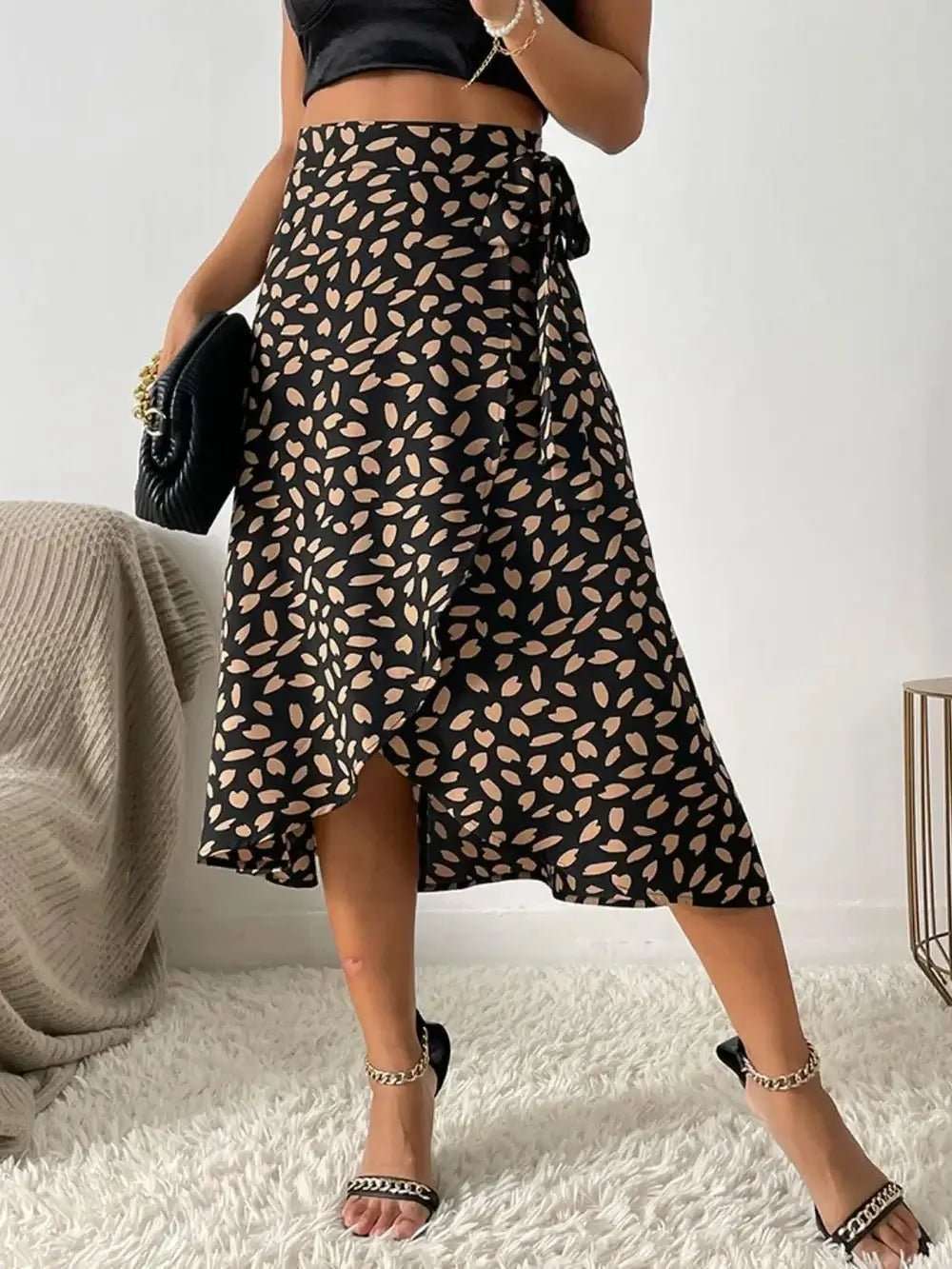 Tied Slit Printed Skirt | Sugarz Chique Boutique
