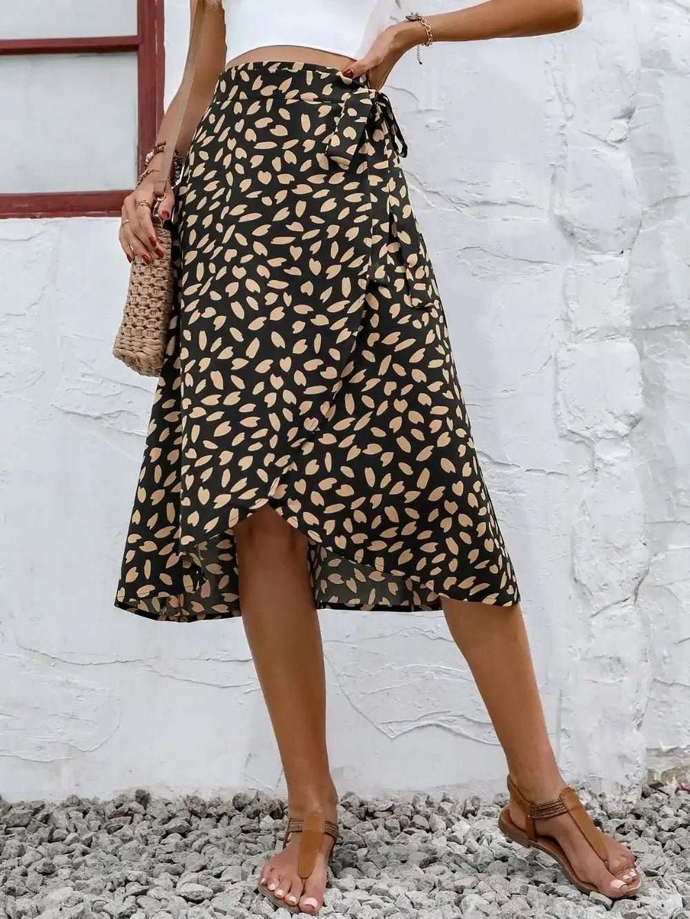 Tied Slit Printed Skirt | Sugarz Chique Boutique