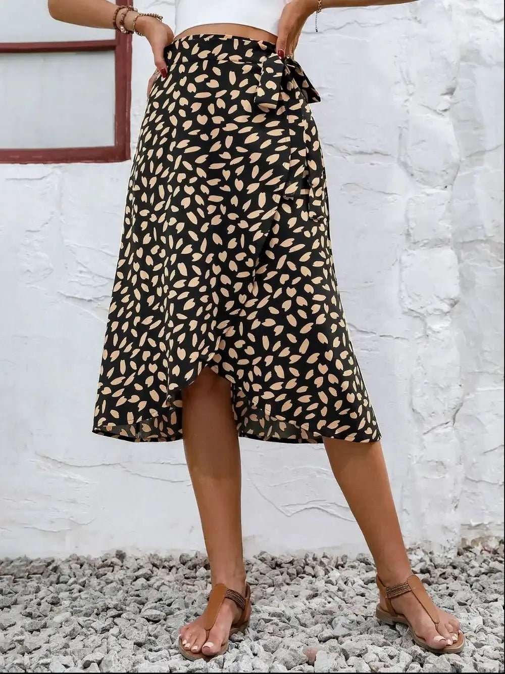 Tied Slit Printed Skirt | Sugarz Chique Boutique