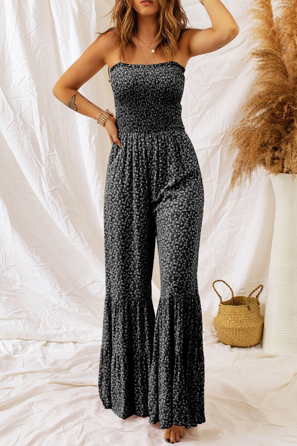 Floral Spaghetti Strap Wide Leg Jumpsuit | Sugarz Chique Boutique