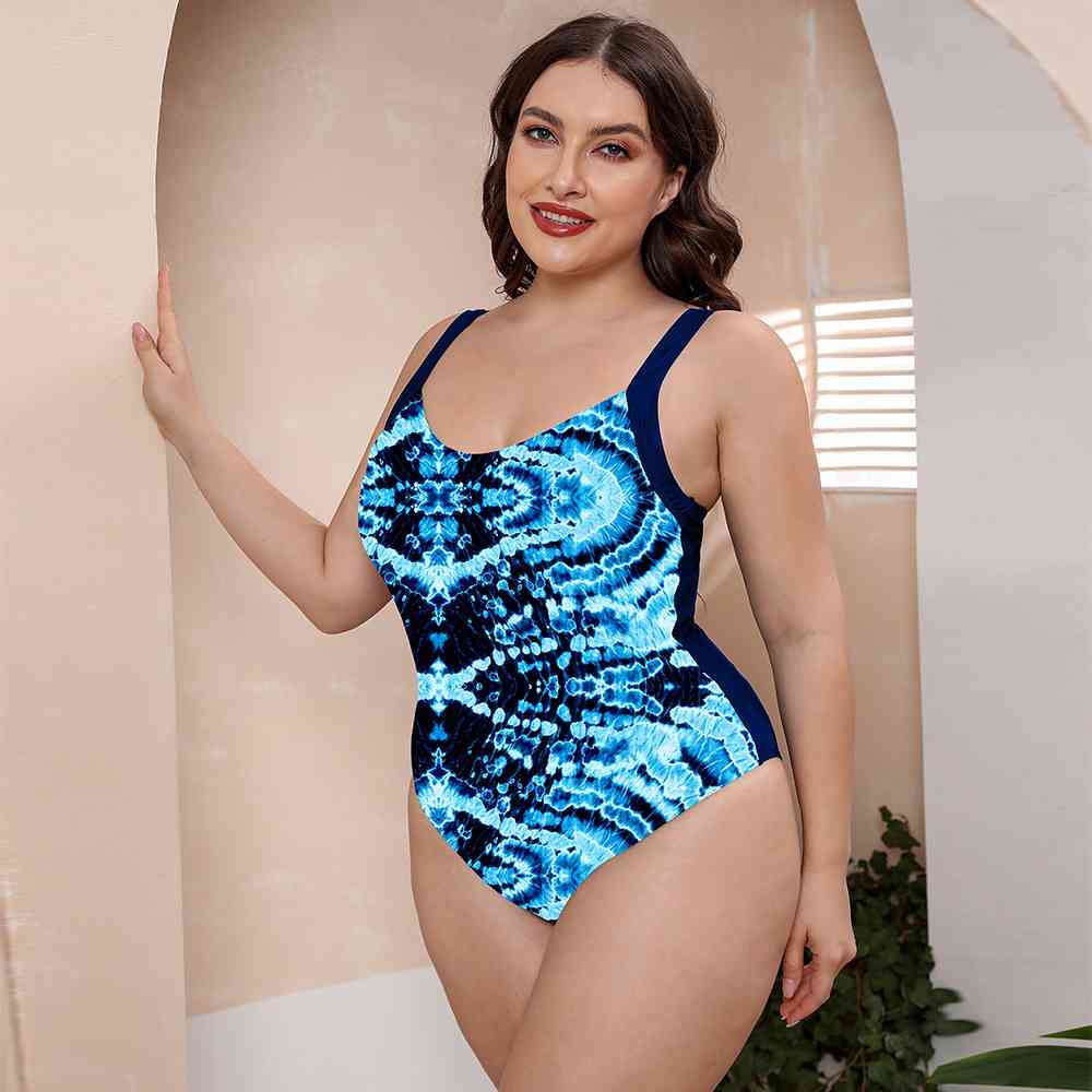 Full Size Printed Scoop Neck Sleeveless One-Piece Swimsuit | Sugarz Chique Boutique