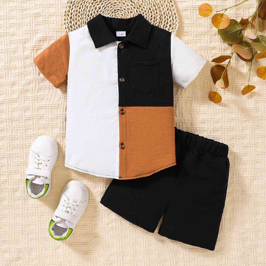 Kids Color Block Shirt and Shorts Set | Sugarz Chique Boutique