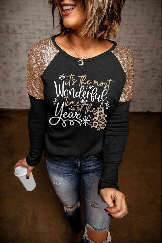 Sequin Slogan Graphic T-Shirt | Sugarz Chique Boutique