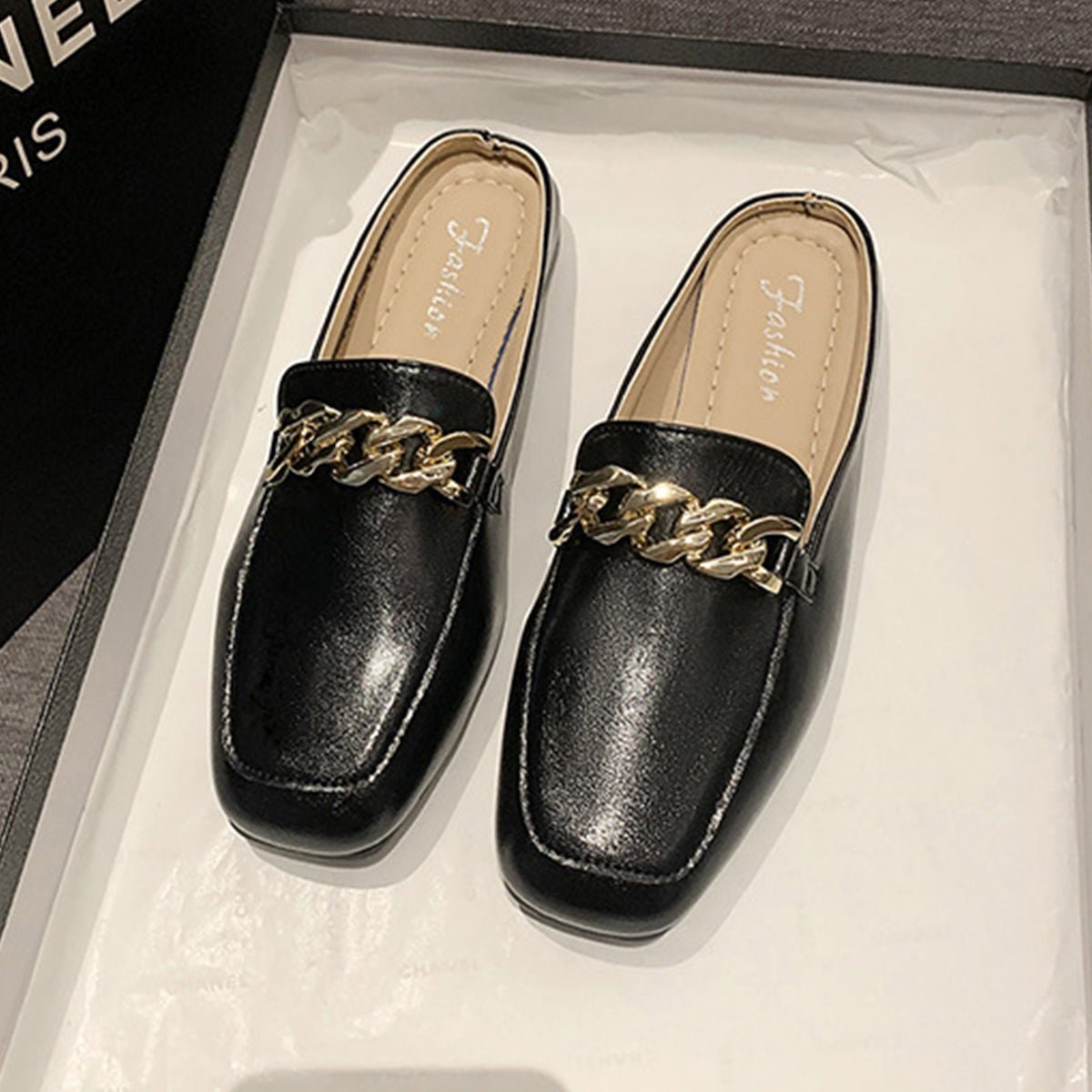 PU Leather Square Toe Flat Loafers | Sugarz Chique Boutique