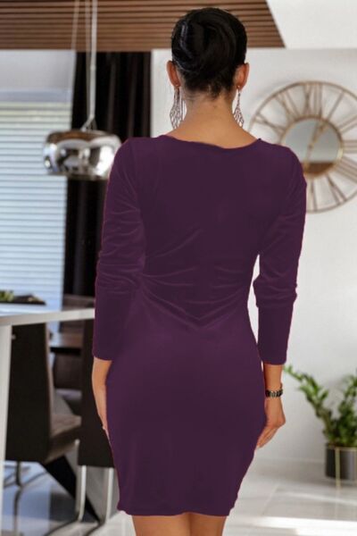 Surplice Long Sleeve Mini Dress | Sugarz Chique Boutique