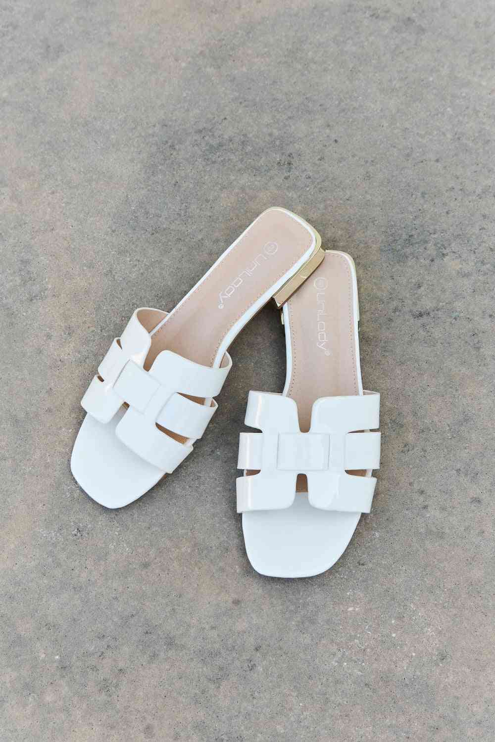 Weeboo Walk It Out Slide Sandals in Icy White | Sugarz Chique Boutique