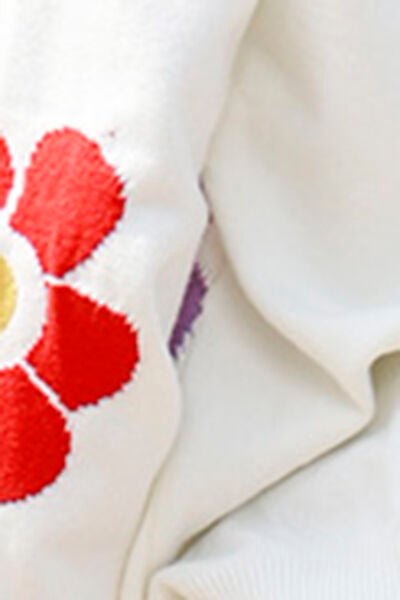 Flower Pattern Open Front Long Sleeve Cardigan | Sugarz Chique Boutique