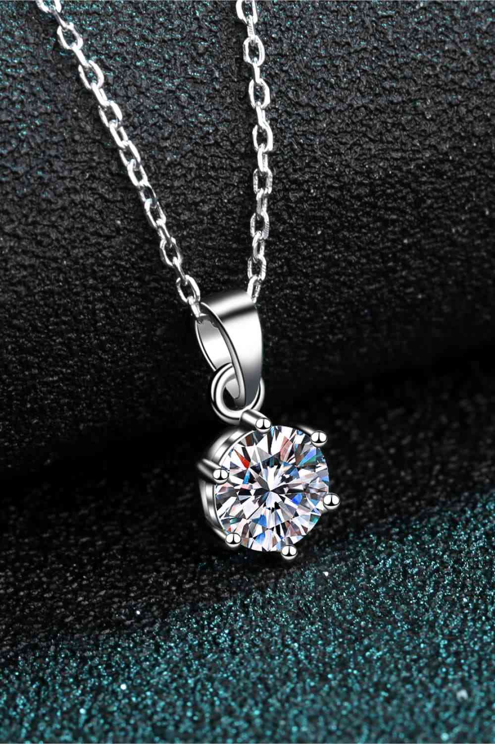 1 Carat Moissanite 925 Sterling Silver Necklace | Sugarz Chique Boutique