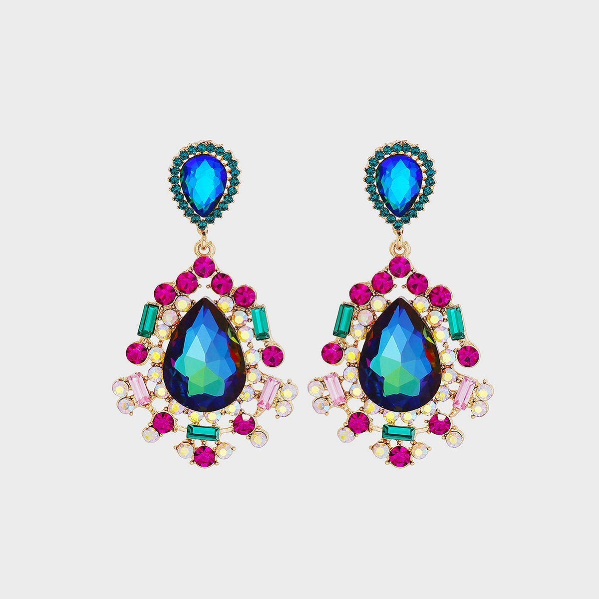 Teardrop Shape Rhinestone Alloy Dangle Earrings | Sugarz Chique Boutique