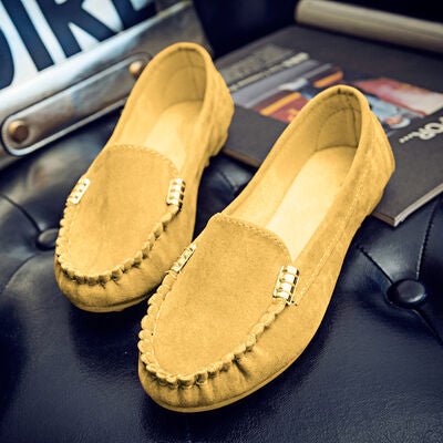 Metal Buckle Soft Round Toe Loafers | Sugarz Chique Boutique