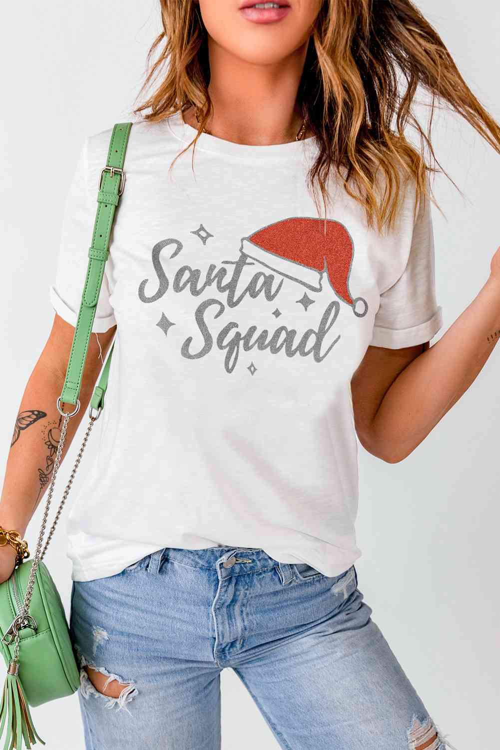 SANTA SQUAD Graphic Short Sleeve T-Shirt | Sugarz Chique Boutique