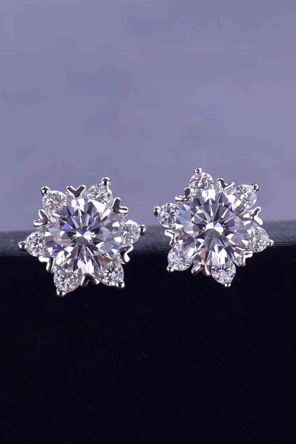 2 Carat Moissanite Floral Stud Earrings | Sugarz Chique Boutique