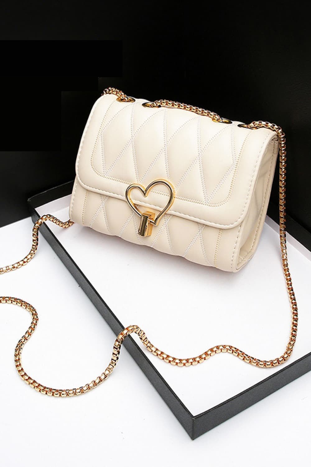 Heart Buckle PU Leather Crossbody Bag | Sugarz Chique Boutique