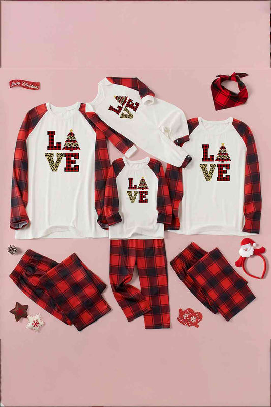LOVE Graphic Top and Plaid Pants Set | Sugarz Chique Boutique