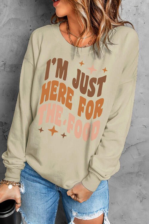 Letter Graphic Round Neck Sweatshirt | Sugarz Chique Boutique