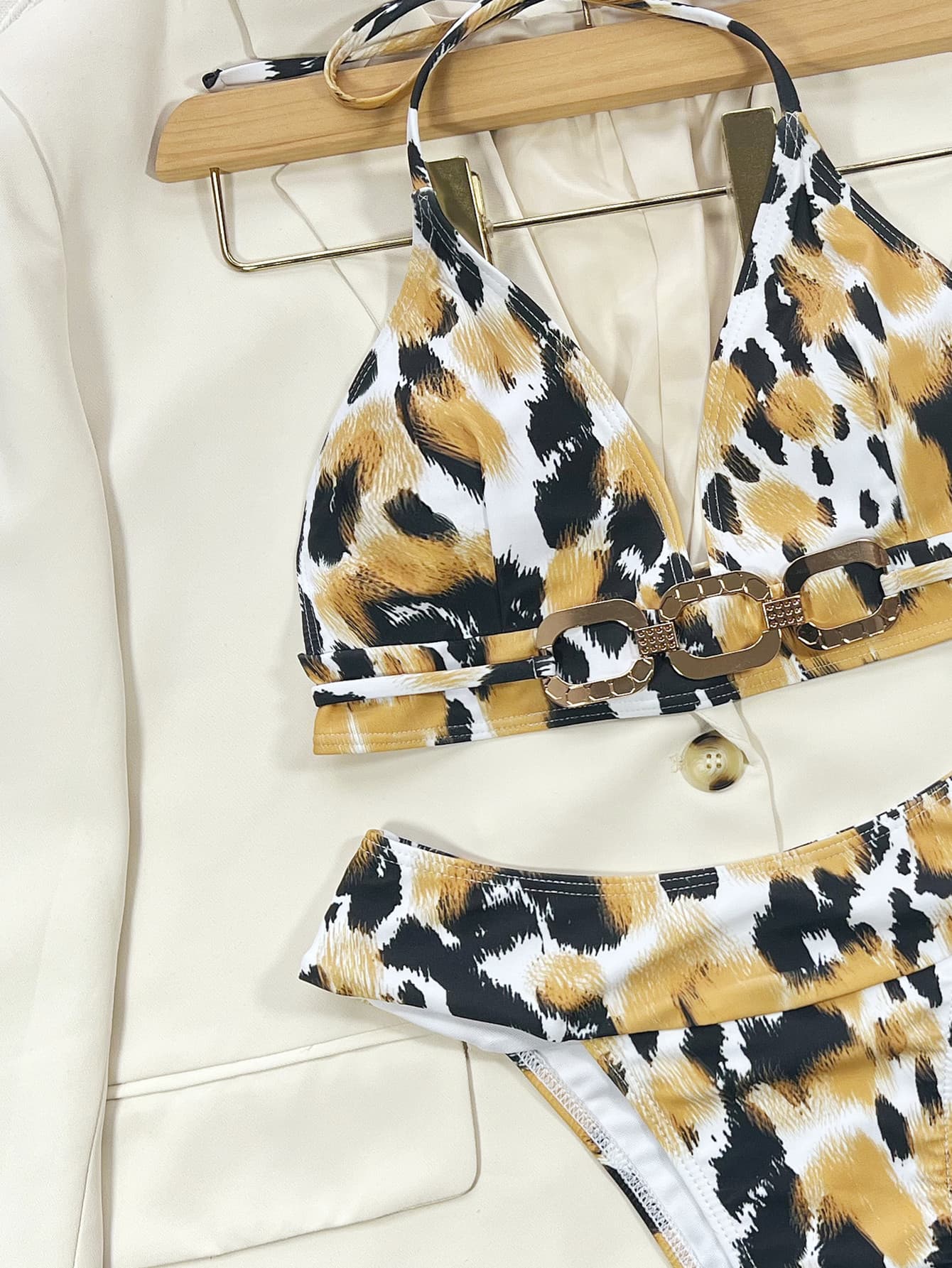 Animal Print Halter Neck Bikini Set | Sugarz Chique Boutique