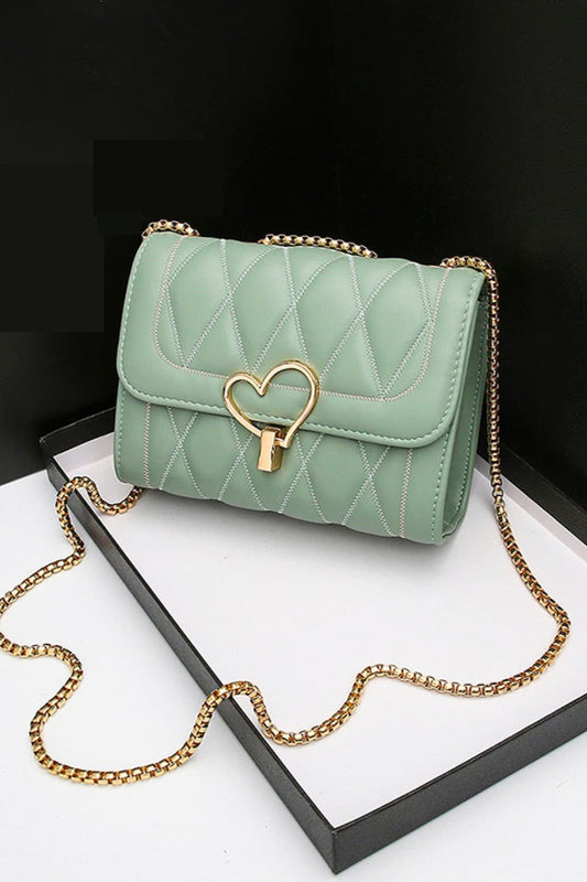 Heart Buckle PU Leather Crossbody Bag | Sugarz Chique Boutique